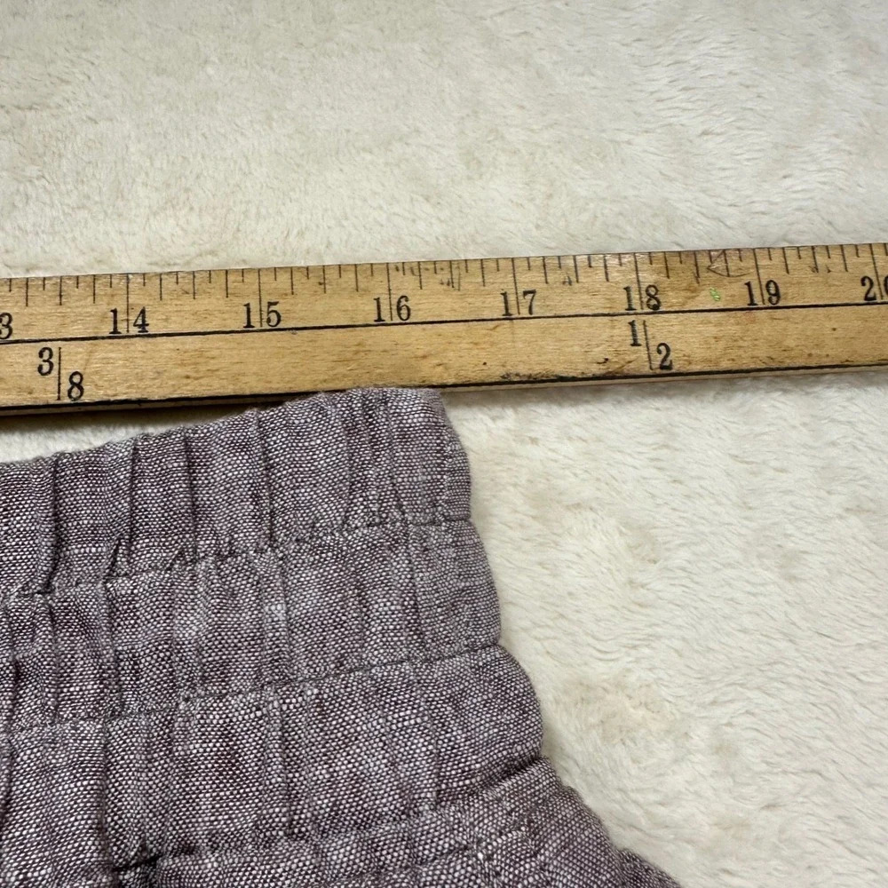 Quince European Linen Wide Leg Pants Taupe Brown Chambray L LB136875-JDAVN01